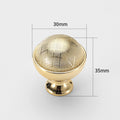 Modern Textured Round Brass Wardrobe and Cupboard Knobs