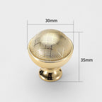 Modern Textured Round Brass Wardrobe and Cupboard Knobs