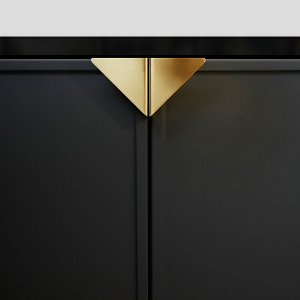 Modern Triangle Solid Brass Edge Pull Handles