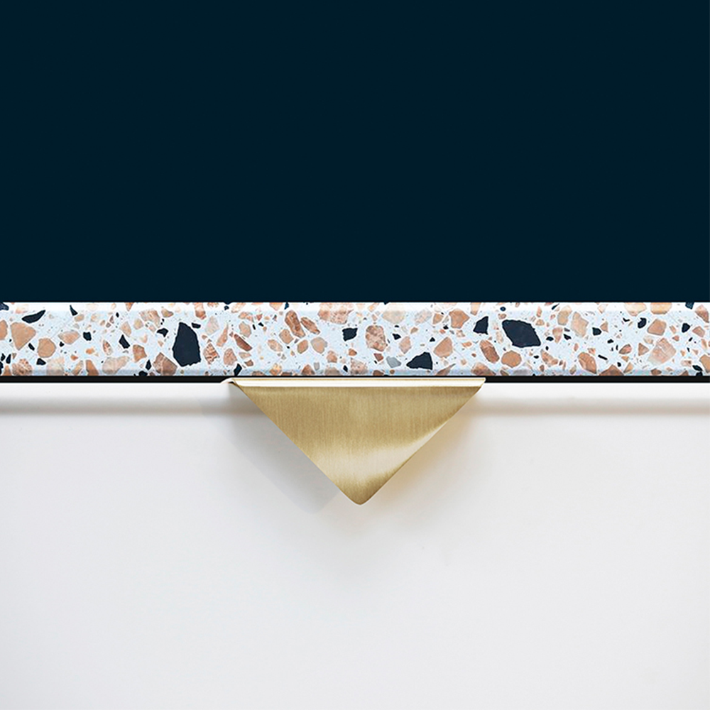 Modern Triangle Solid Brass Edge Pull Handles