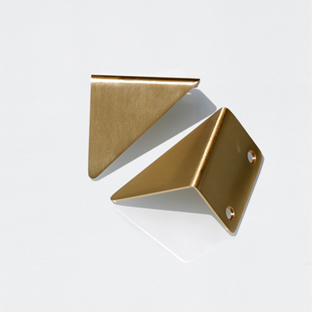 Modern Triangle Solid Brass Edge Pull Handles