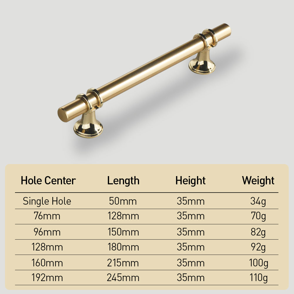 Modern Twin-Ring T-Bar Cupboard Handles & Knobs