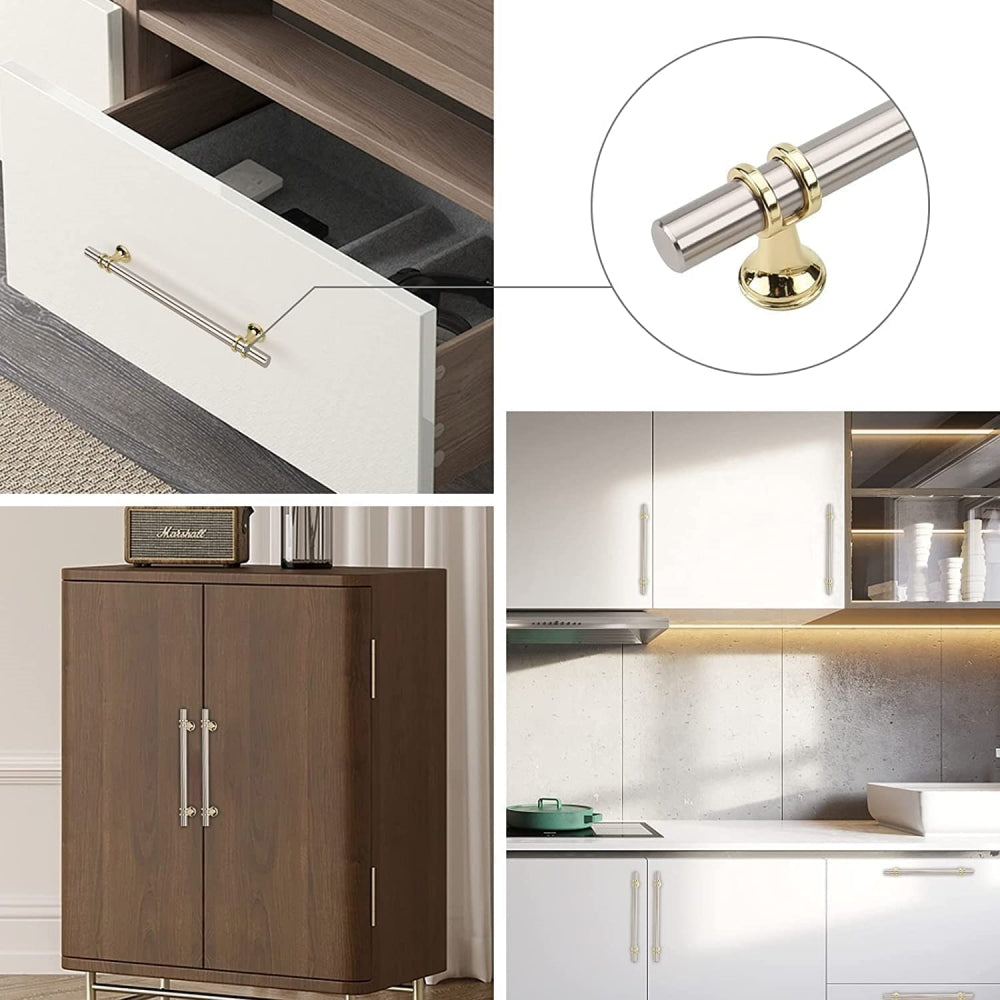 Modern Twin-Ring T-Bar Cupboard Handles & Knobs