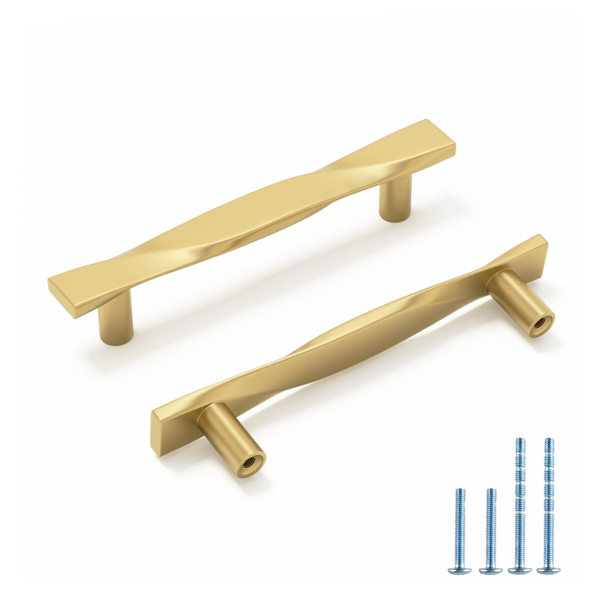 Modern Twisted T-Bar Drawer Handles