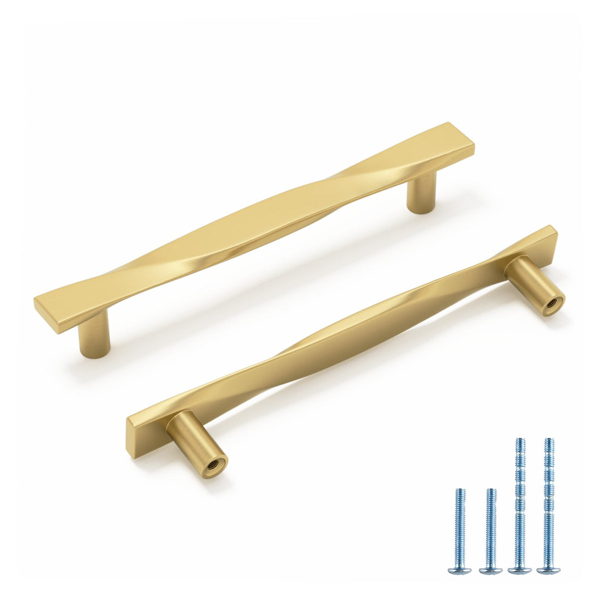 Modern Twisted T-Bar Drawer Handles