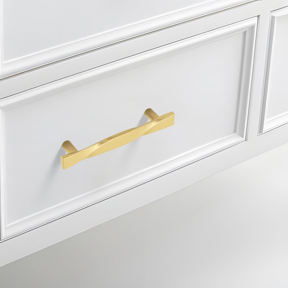 Modern Twisted T-Bar Drawer Handles