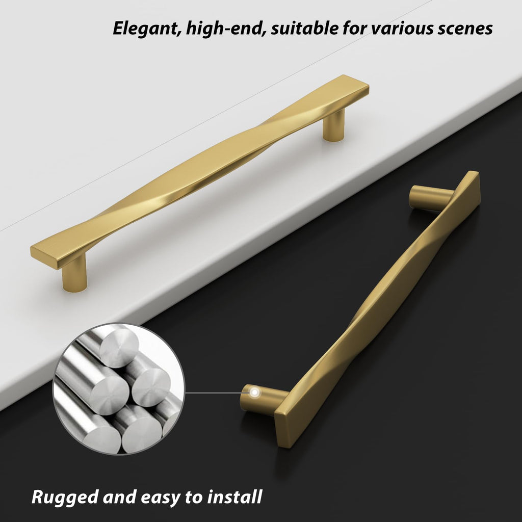 Modern Twisted T-Bar Drawer Handles