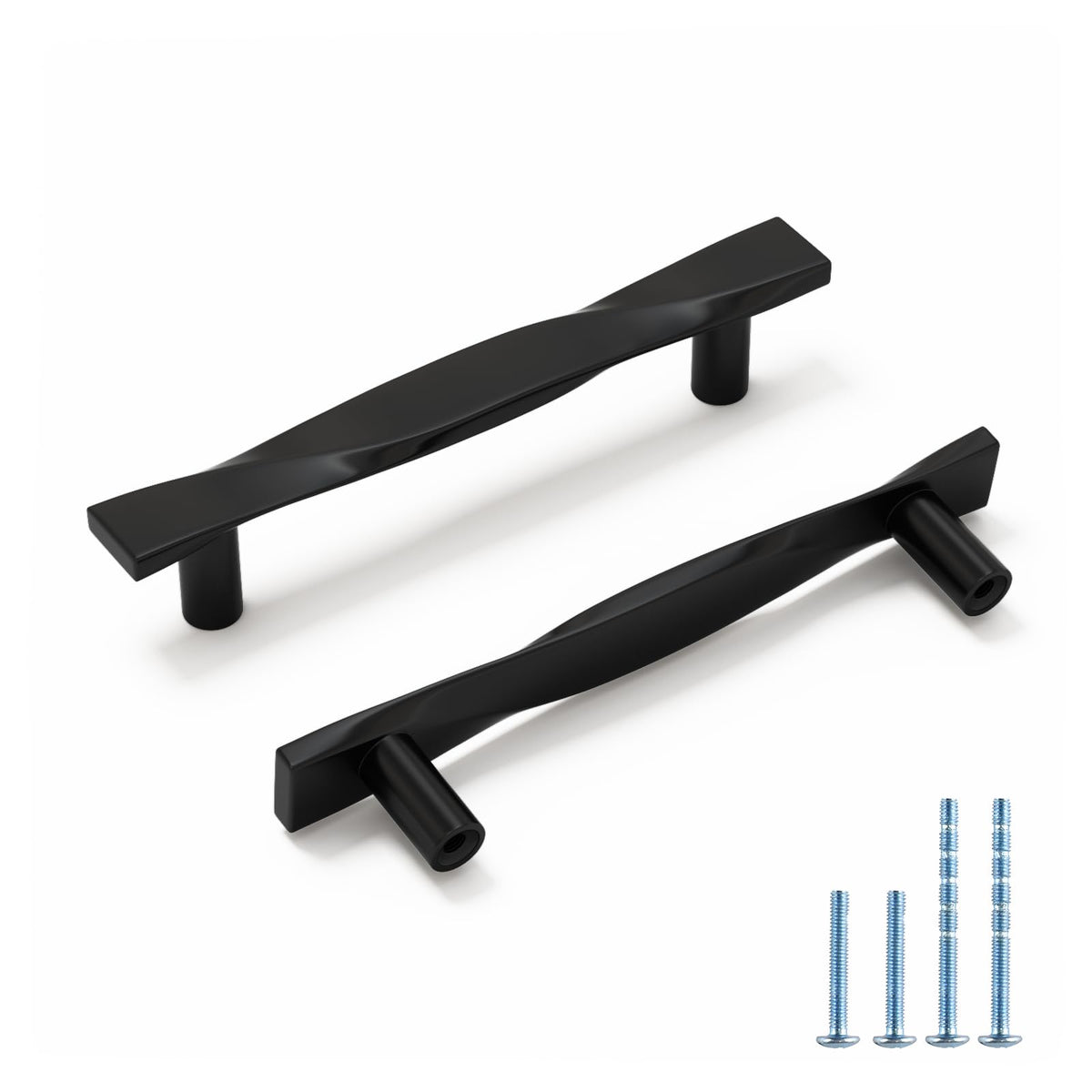 Modern Twisted T-Bar Drawer Handles