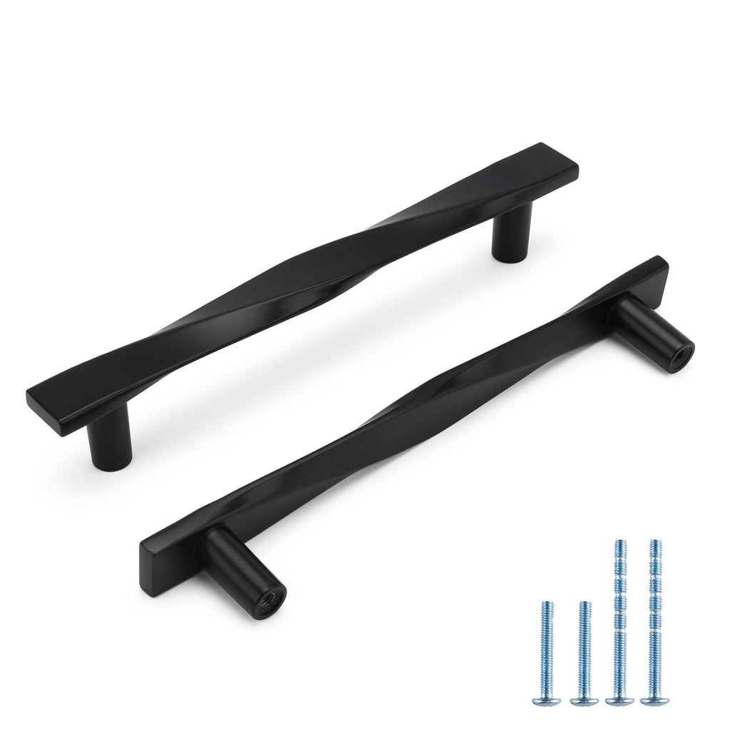 Modern Twisted T-Bar Drawer Handles