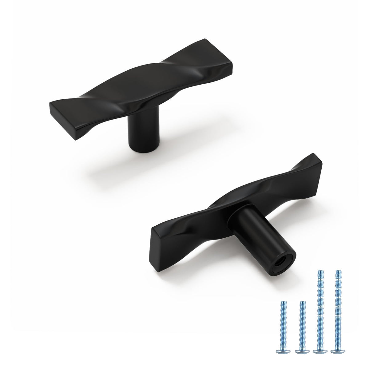Modern Twisted T-Bar Drawer Handles