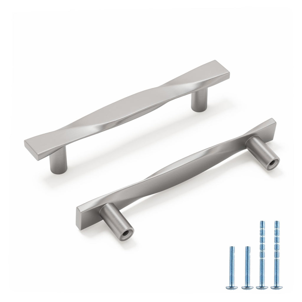 Modern Twisted T-Bar Drawer Handles