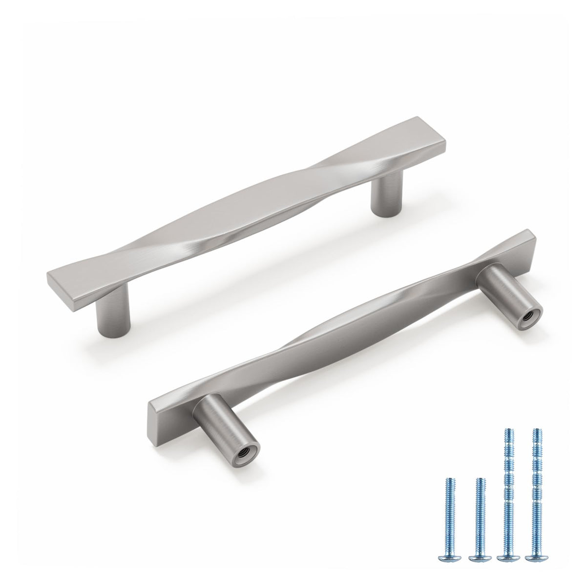 Modern Twisted T-Bar Drawer Handles