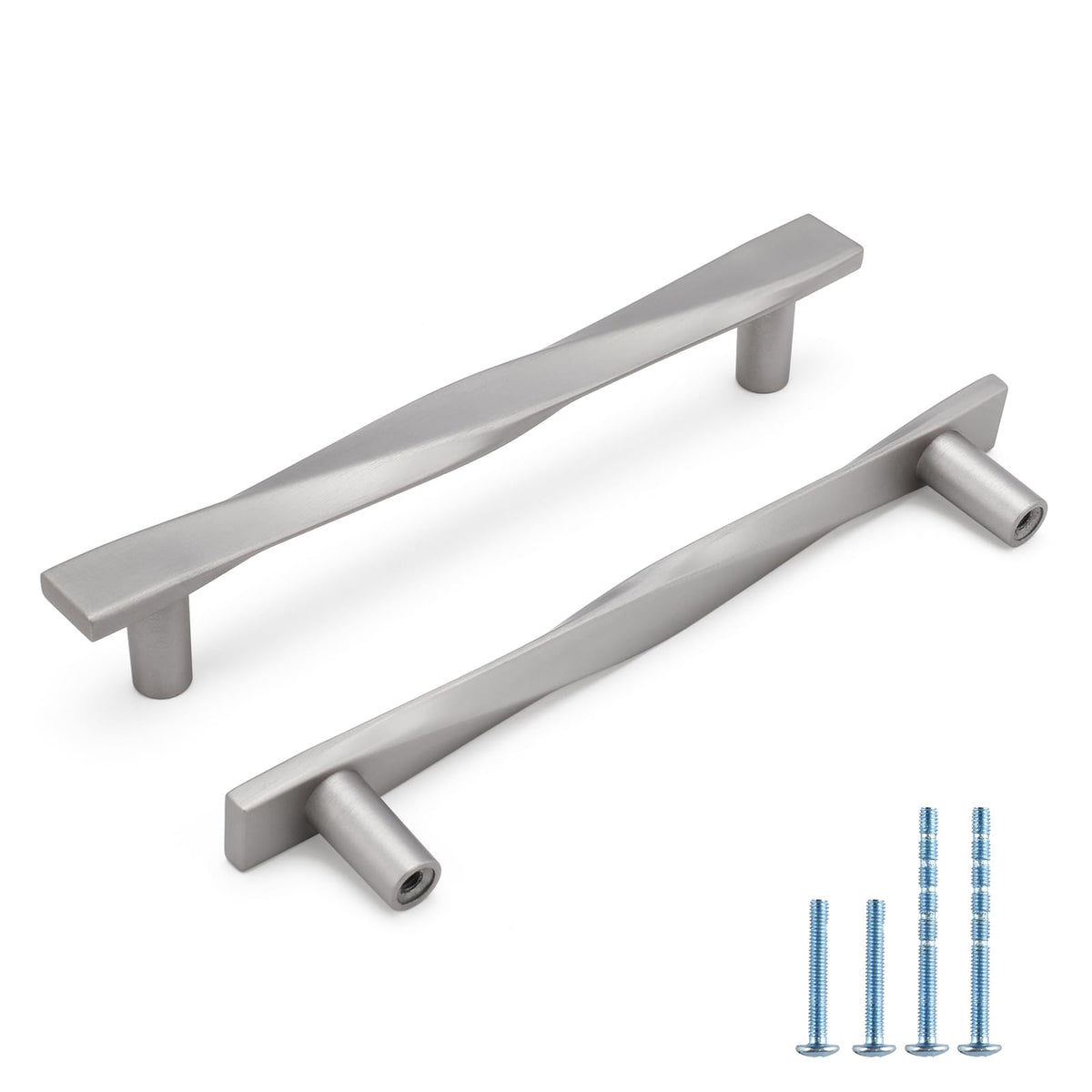 Modern Twisted T-Bar Drawer Handles