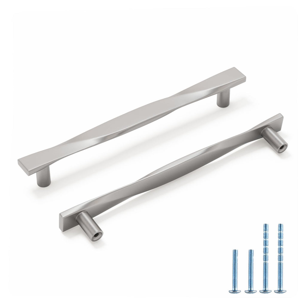Modern Twisted T-Bar Drawer Handles