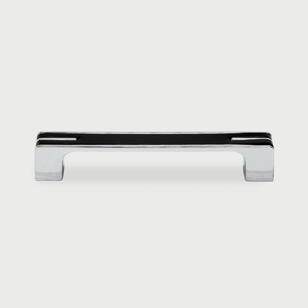 Modern Two-Tone Chrome D Cupboard Handles and Knobs