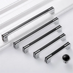 Modern Two-Tone Chrome D Cupboard Handles and Knobs
