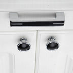 Modern Two-Tone Chrome D Cupboard Handles and Knobs