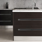 Modern Two-Tone Chrome D Cupboard Handles and Knobs