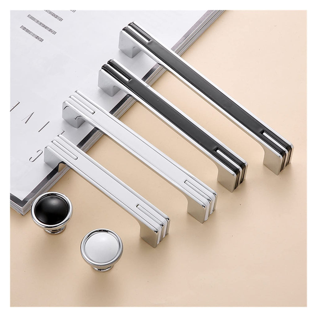 Modern Two-Tone Chrome D Cupboard Handles and Knobs