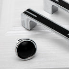 Modern Two-Tone Chrome D Cupboard Handles and Knobs