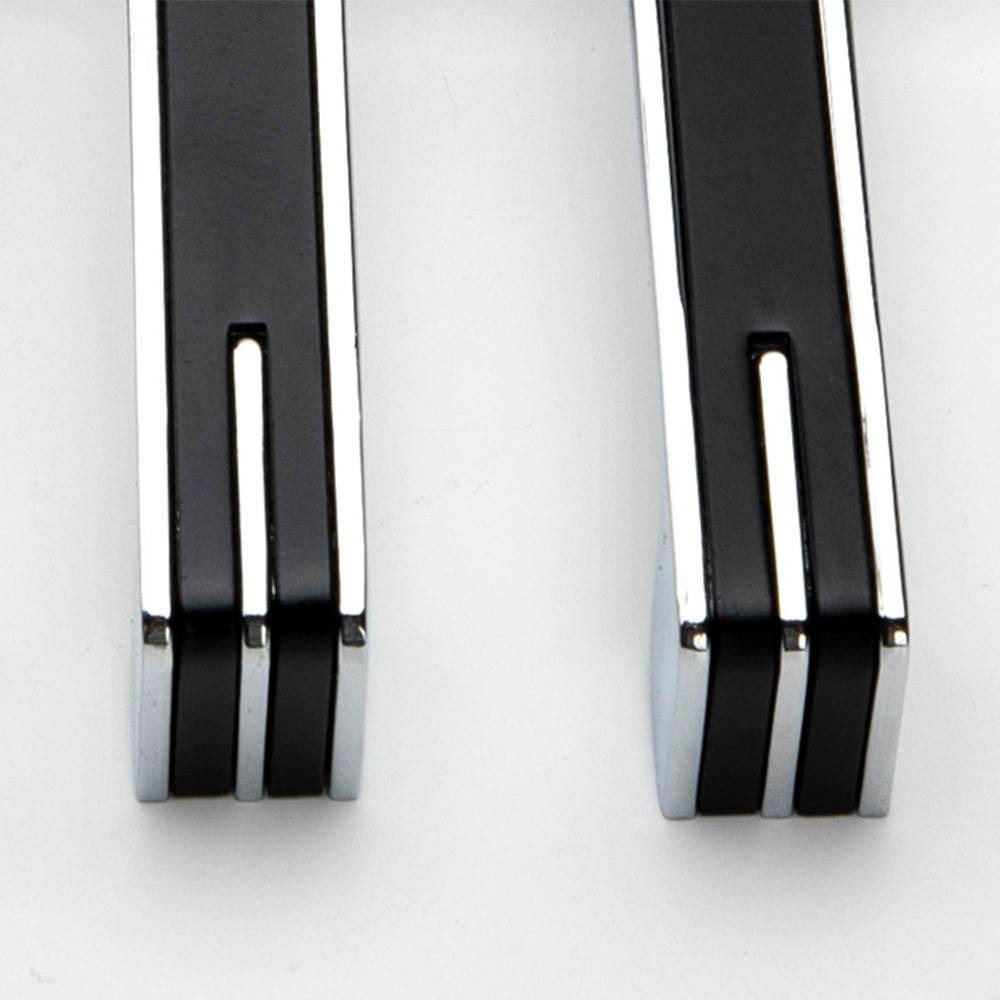 Modern Two-Tone Chrome D Cupboard Handles and Knobs