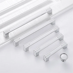 Modern Two-Tone Chrome D Cupboard Handles and Knobs