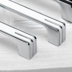 Modern Two-Tone Chrome D Cupboard Handles and Knobs