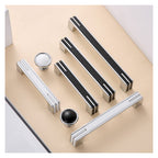 Modern Two-Tone Chrome D Cupboard Handles and Knobs