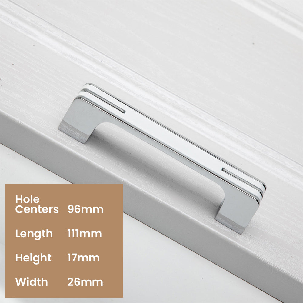 Modern Two-Tone Chrome D Cupboard Handles and Knobs