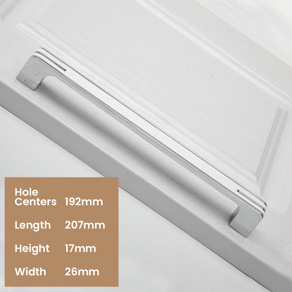 Modern Two-Tone Chrome D Cupboard Handles and Knobs