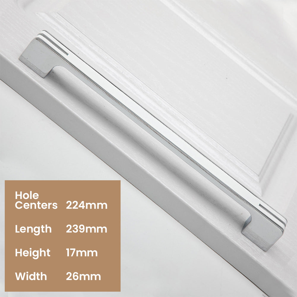 Modern Two-Tone Chrome D Cupboard Handles and Knobs