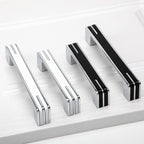 Modern Two-Tone Chrome D Cupboard Handles and Knobs