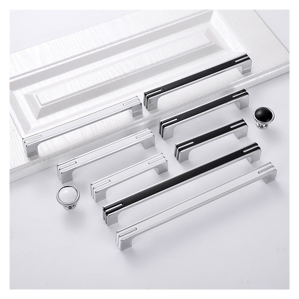 Modern Two-Tone Chrome D Cupboard Handles and Knobs