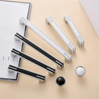 Modern Two-Tone Chrome D Cupboard Handles and Knobs