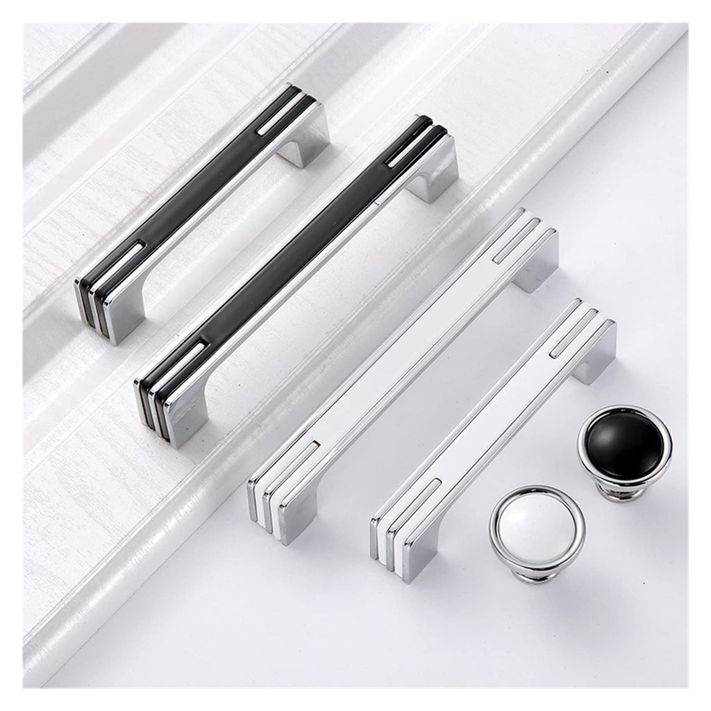 Modern Two-Tone Chrome D Cupboard Handles and Knobs