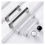Modern Two-Tone Chrome D Cupboard Handles and Knobs