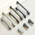 Modern Two-Tone Flared-End D Cupboard Handles and Knobs