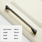 Modern Two-Tone Flared-End D Cupboard Handles and Knobs