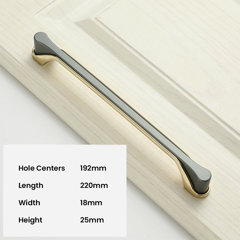 Modern Two-Tone Flared-End D Cupboard Handles and Knobs