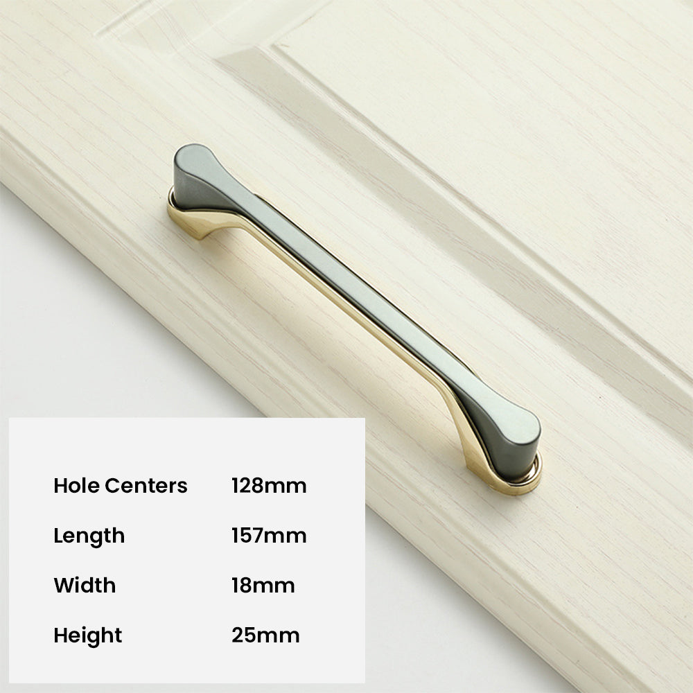 Modern Two-Tone Flared-End D Cupboard Handles and Knobs