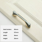 Modern Two-Tone Flared-End D Cupboard Handles and Knobs