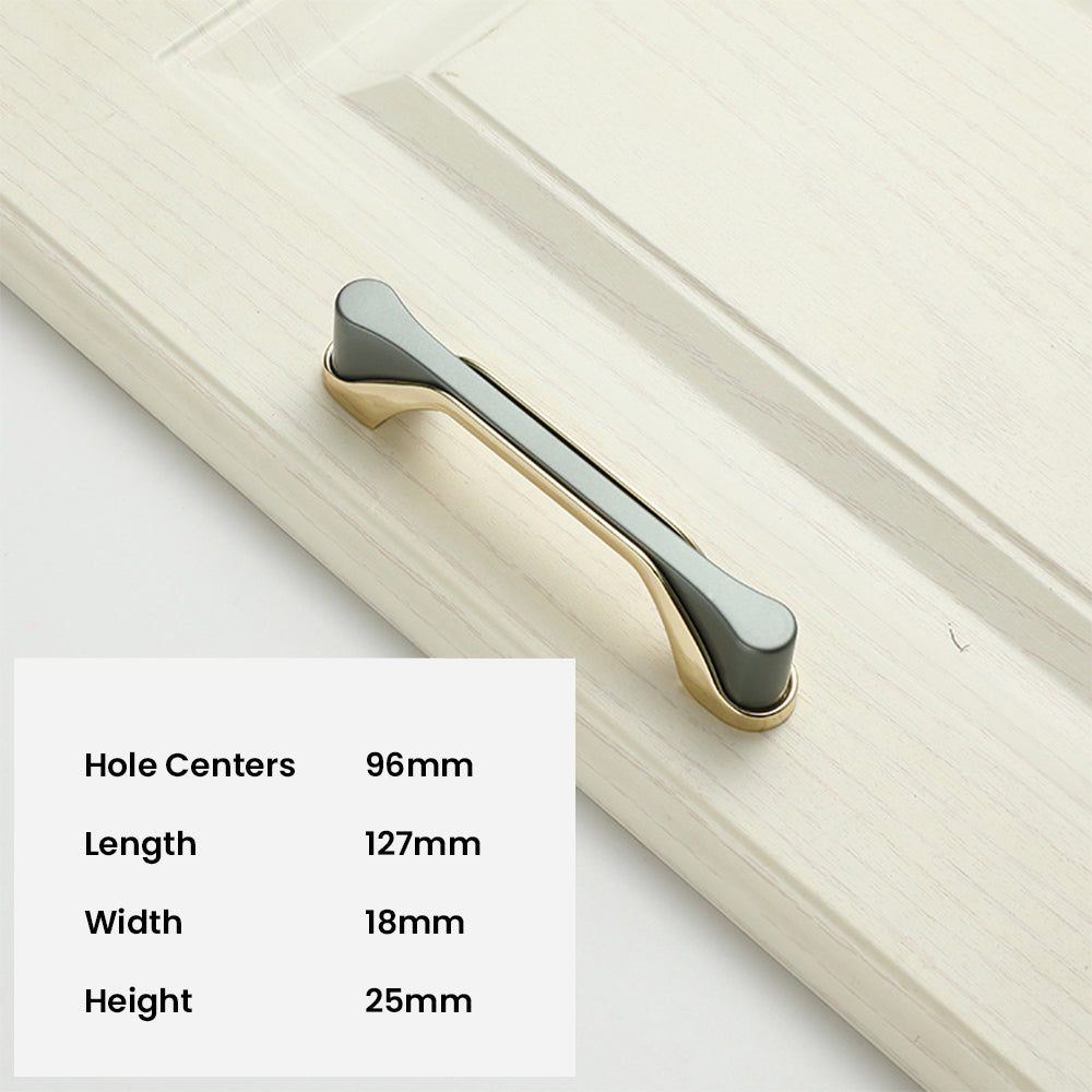 Modern Two-Tone Flared-End D Cupboard Handles and Knobs