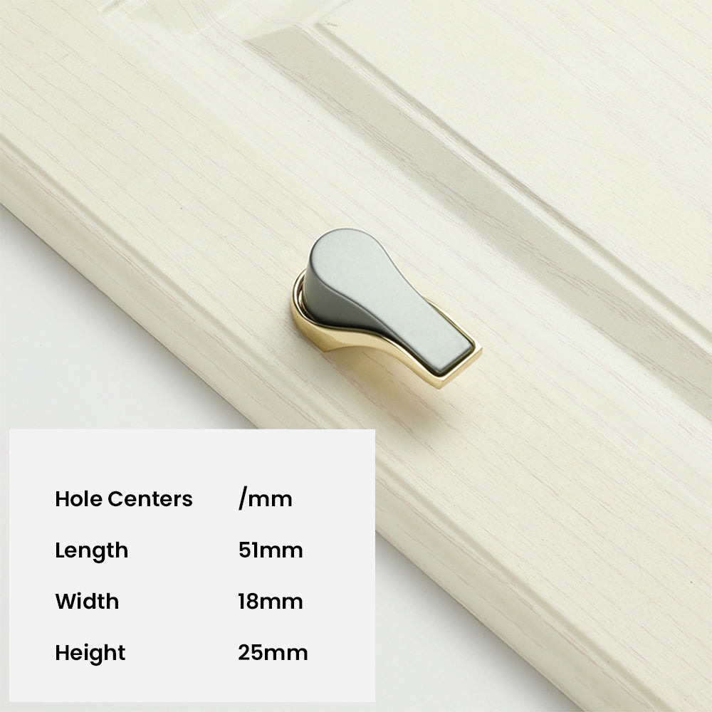 Modern Two-Tone Flared-End D Cupboard Handles and Knobs