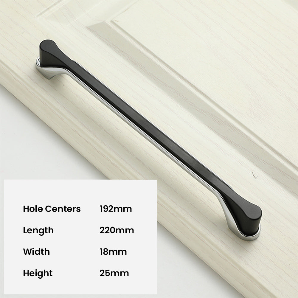 Modern Two-Tone Flared-End D Cupboard Handles and Knobs
