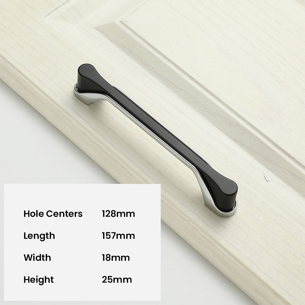 Modern Two-Tone Flared-End D Cupboard Handles and Knobs