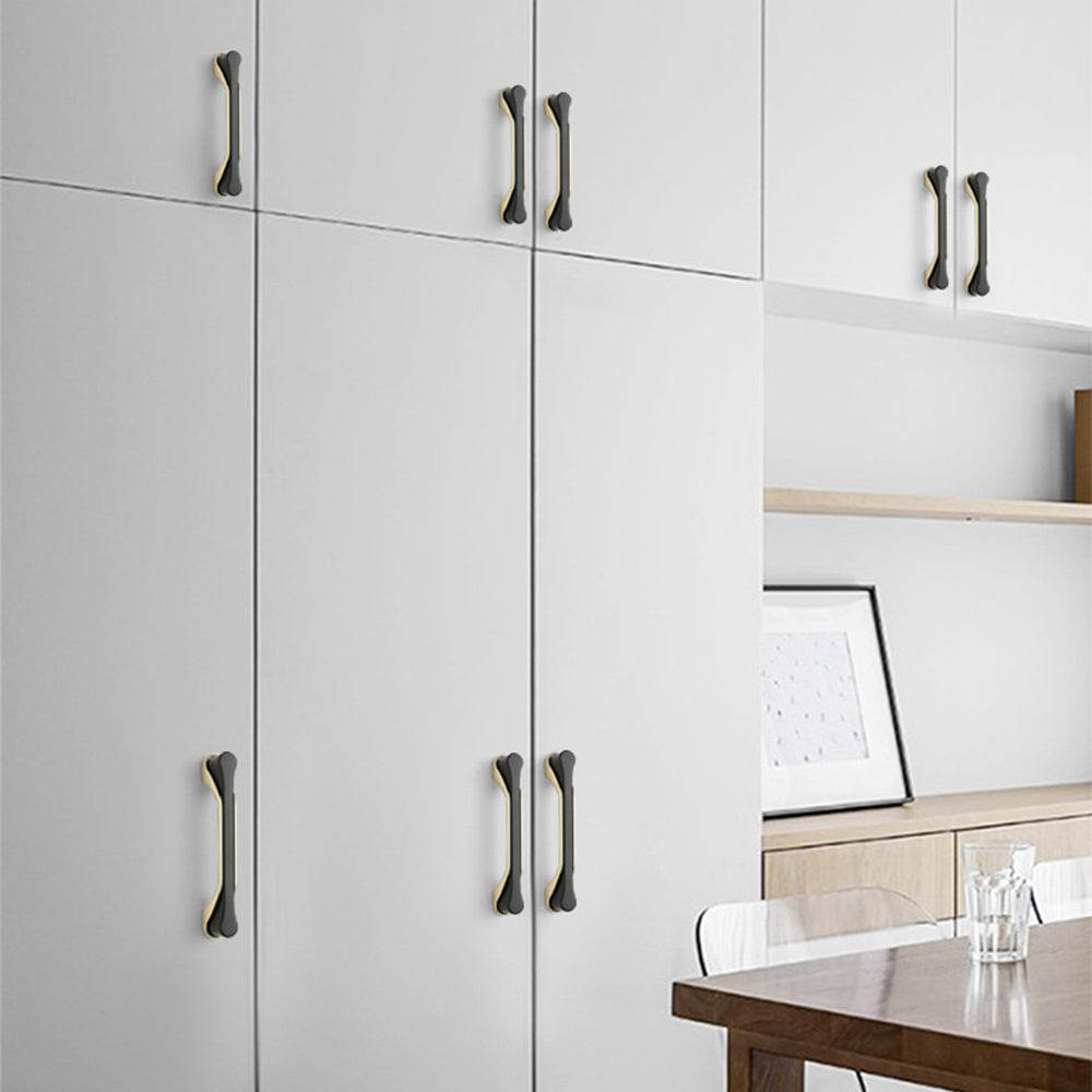 Modern Two-Tone Flared-End D Cupboard Handles and Knobs