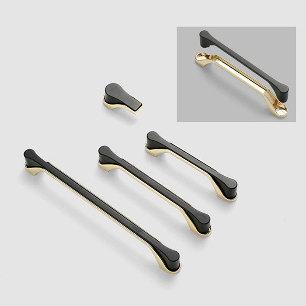 Modern Two-Tone Flared-End D Cupboard Handles and Knobs