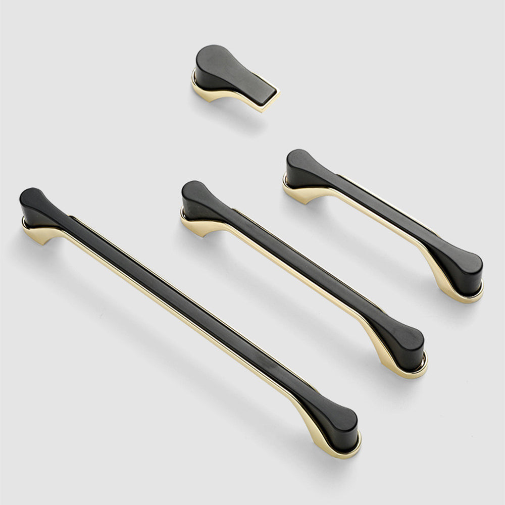Modern Two-Tone Flared-End D Cupboard Handles and Knobs
