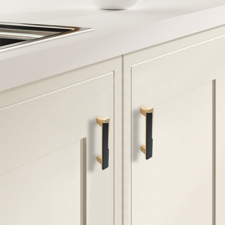 Modern Two-Tone Offset Panel T-Bar Cupboard Handles & Knobs