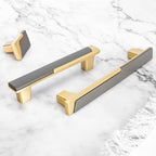 Modern Two-Tone Offset Panel T-Bar Cupboard Handles & Knobs